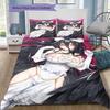 Set Copripiumino Trapuntato con Motivo Anime Federe Decorazione Casa Regalo di Compleanno (1 * copripiumino + 2 * federa, senza nucleo)