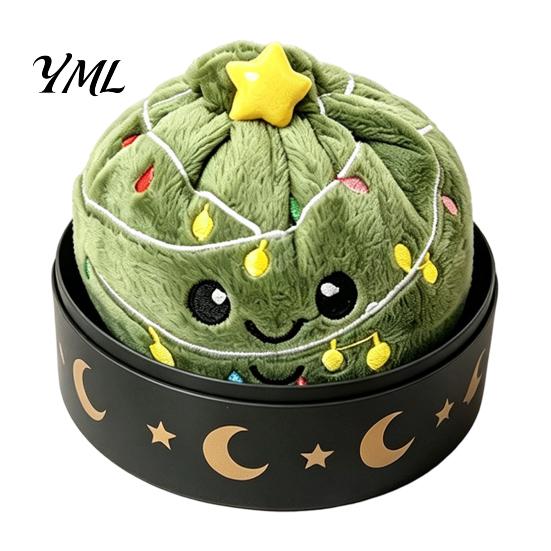 Steamed Bun Squeeze Toy Christmas Plush Dumpling Stress Relief Toy, Santa Claus Snowman Reindeer Holiday Reduction Relaxation Sensory with Steamer