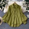 ZANZEA Women Vintage Lantern Long Sleeve Loose A-Line Shirts