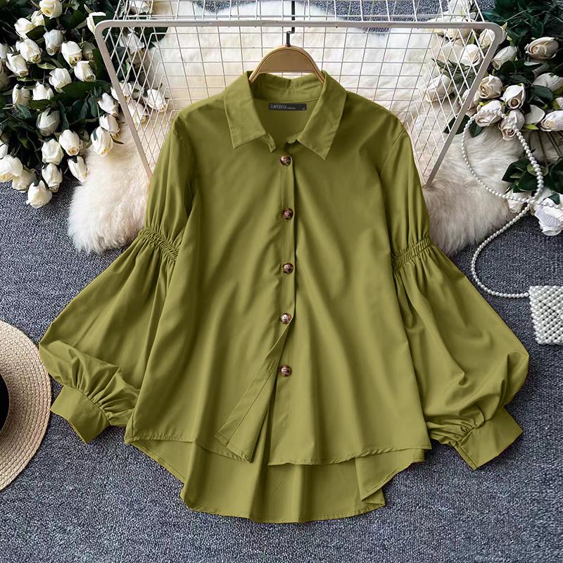 ZANZEA Women Vintage Lantern Long Sleeve Loose A-Line Shirts