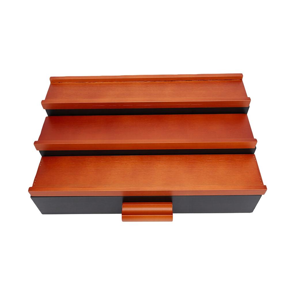 3 Tier Perfume Display Organizer with Drawer Concealed Compartment Pure Pine Wood Cologne Stand Black Walnut
