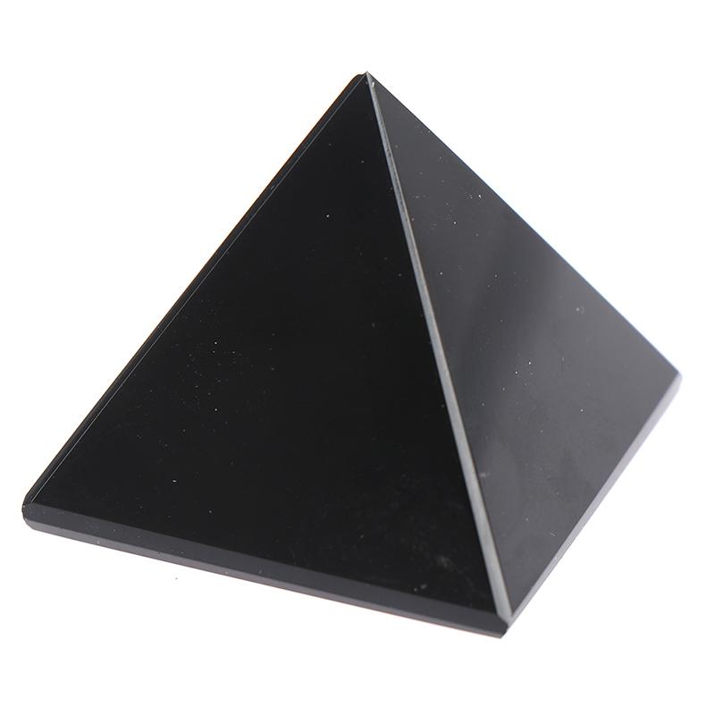 Obsidian Pyramid Natural Polished Surface Home Ornaments Desktop Decor