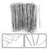 Stainless Steel Garden , 100 Piece Ground Stud, Ground Base Pins, Barrier Fabric Stakes Set,