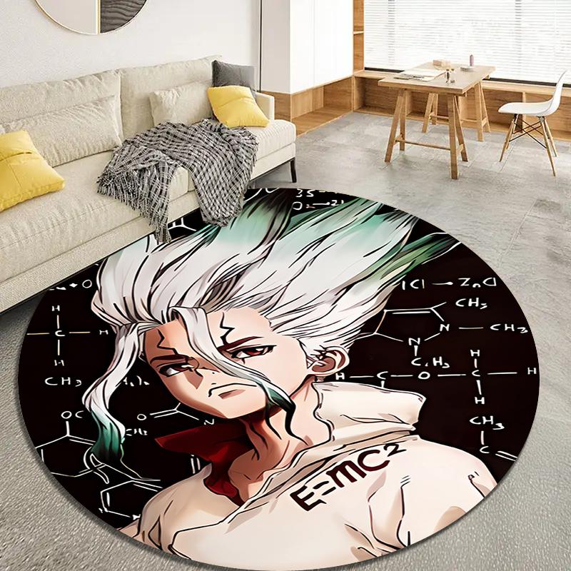 Dr. Stone Round Area Rug,Carpet Rug for Living Room Bedroom Sofa Playroom Decor,Non-slip Floor Mat5