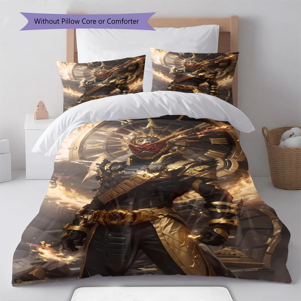 Kamen Rider Dynamic Armor Bettwäsche-Set Anime Bettbezug Polyester Weiche Bettwäsche Einzelbett Doppelbett Queen King -QJY