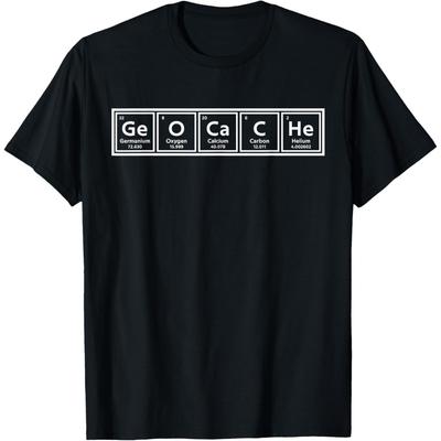 Funny Geocache Periodic System T Shirts Chemistry Teacher Cotton Humor Mountains Tee Shirt Short Sleeve Unisex Loose Clothing
