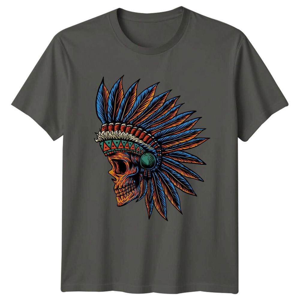 Skull With Headdress Culture Unisexs TShirt Unisexs Tee Graphic Unisex Top