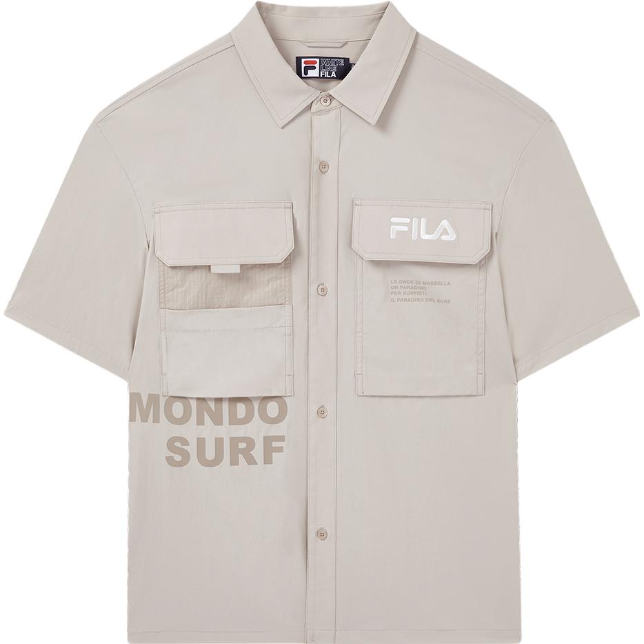 FILA Shirts Men s Sparrow Oat Lapel Moderate Workwear F11M329403F-LK XXXL