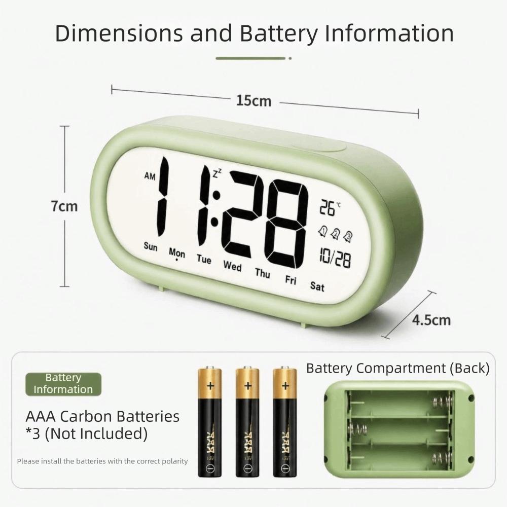1PC Large Screen Desktop Clock Digital Display Smart Electronic Clock Home Decor
