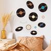 Classic Music Record Self-Adhesive Wall Stickers for Bedroom, Living Room, Entryway, Dormitory, and Home Decor.