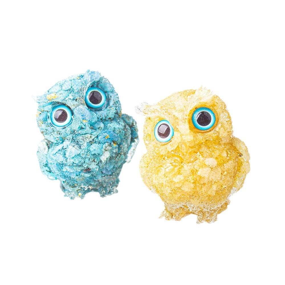 Figurine Hibou en Résine Cristal Pour Décoration Maison Bureau Cadeau Pour Amis Et Famille