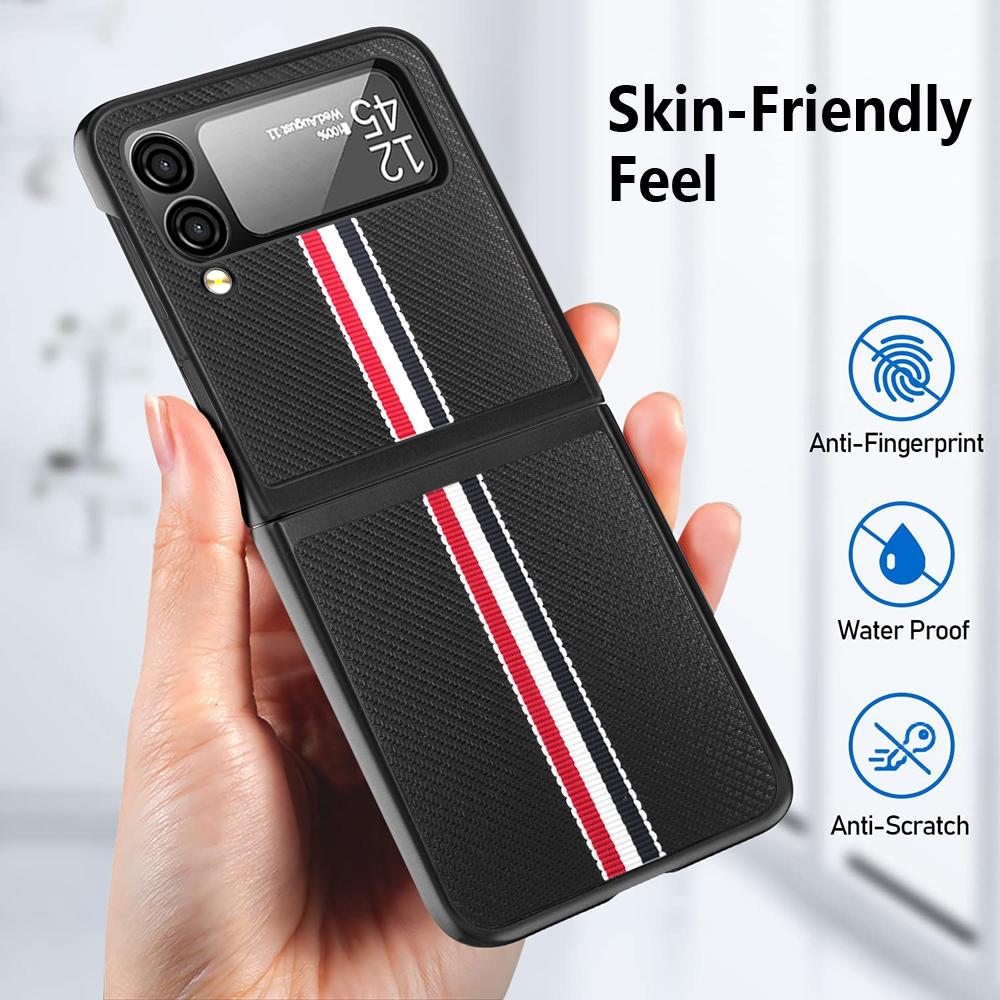 

Лучший защитный чехол для Samsung Galaxy Z Flip 4 3 5G Flip4 Flip3 Flip 5 6 Flip6 Flip5 Чехол из углеродного волокна для телефонов for Galaxy Z Flip 5 чёрный