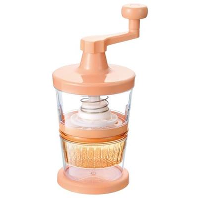Colorful Smile Rotating Daikon Radish Grater with Drainer, Manual, Hand-Cranked, Easy-to-Use, Rotating, Compact, Easy To Clean, Fluffy, La