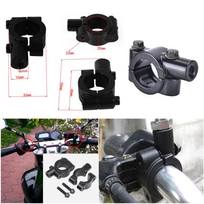 Adaptateur de support de rétroviseur pour guidon de moto, base de serrage 8 mm, 10 mm, 7/8", aluminium noir, outil universel pour moto