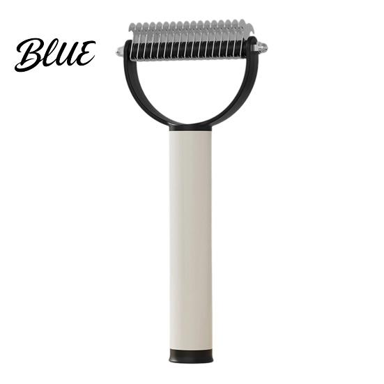 Dog Grooming Comb Pet Detangling Comb Dual-Sided Dematting Tool Safe Undercoat Rake Deshedding Tool Stainless Steel with Sticky Hair Remover