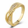 Yellow Gold Ring New Creative Ribbon Model Diamond Engagement Ring