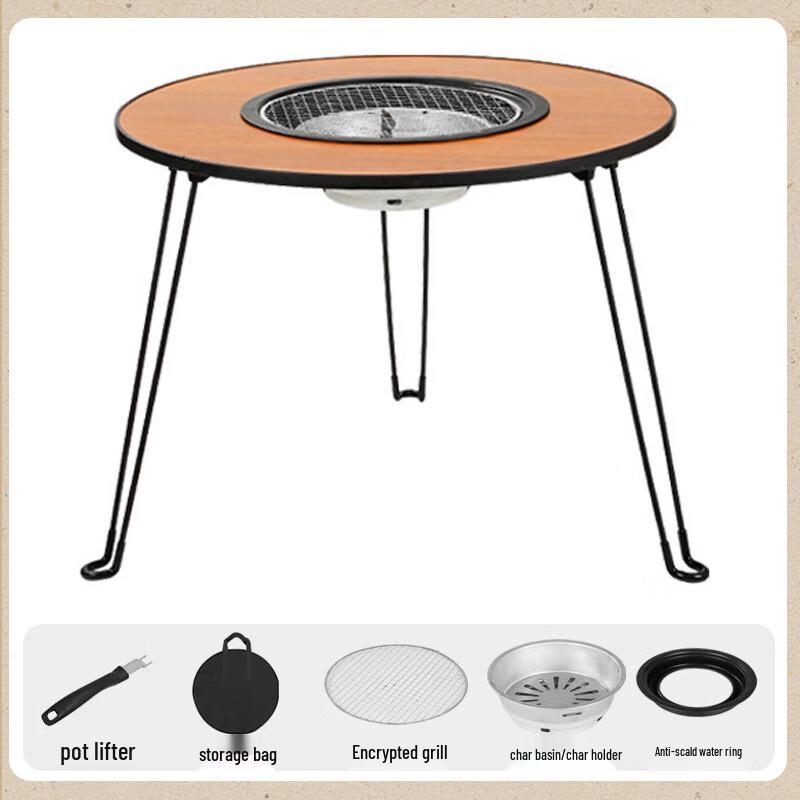 Foldable Charcoal BBQ Grill and Tea Stove