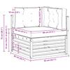 Outdoor Corner Sofa Solid Acacia Wood White
