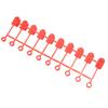 1 Strip 10Pcs XT60 Plug Connector Caps Rubber Terminal Dustproof Protection Cover for RC Lithium Battery Red