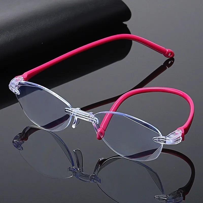 4 Pairs of Ladies' Reading Glasses Anti Blue Light Glasses Diamond Cutting Design Computer Glasses Anti Fatigue Reading Glasses