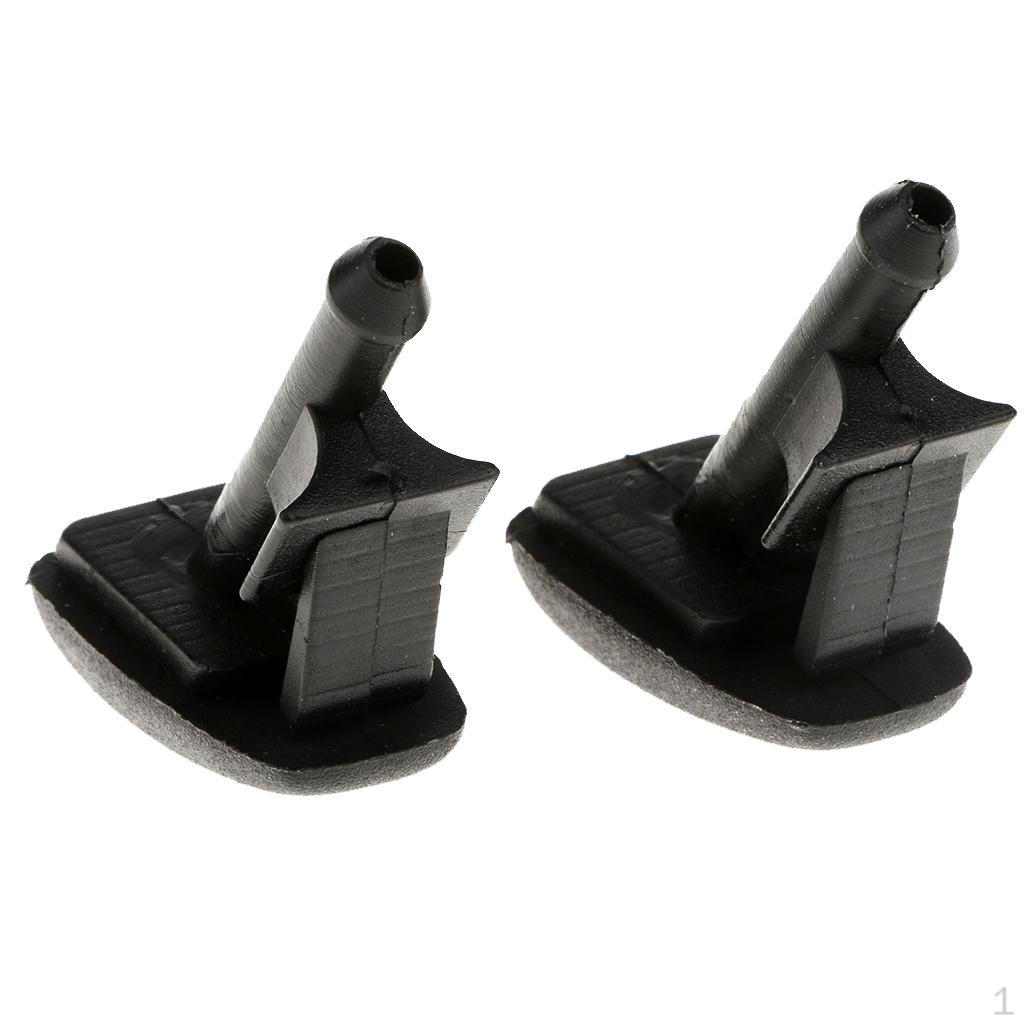 1 Pair Black Windshield Wiper Water Washer Nozzle