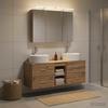 Bathroom Furniture Set 4 Pcs Artisan Oak Engineered Wood and Glass