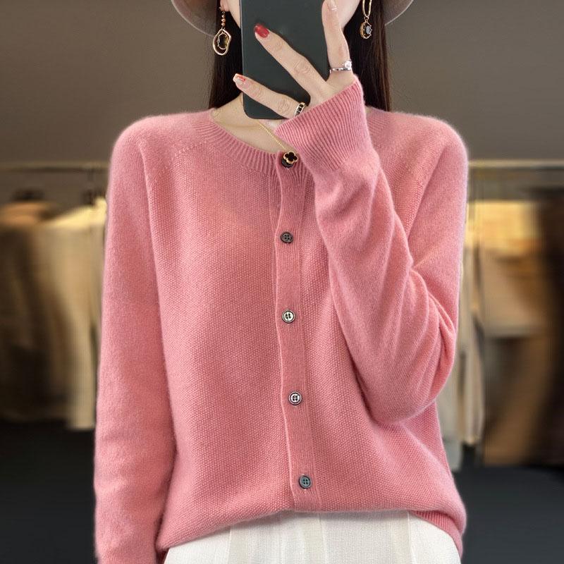Women Cardigan Super Warm Sweaters O-neck Loose Female Clothes Ladies' Solid Color Knitwear Tops Plus Size