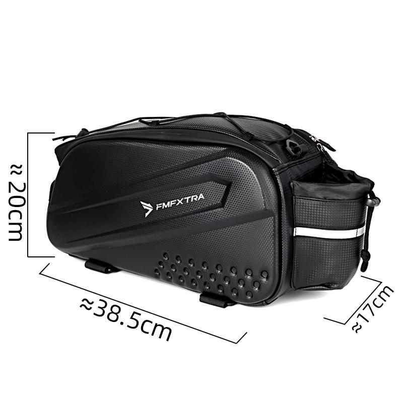 Mountain Bike Rear Rack Saddle Bag, 14L Hard Shell for Long-Distance Cycling Gear Storage.