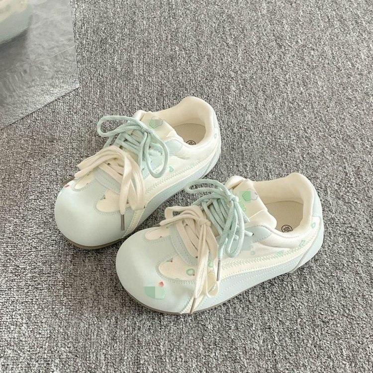 

Thin-soled racing shoes women s autumn new versatile color matching casual soft-soled campus style white shoes 40