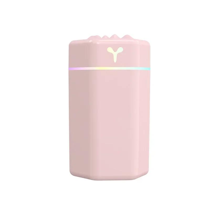 

Portable USB Air Humidifier with Colorful LED Light - Cool Mist Aroma Oil Diffuser for Bedroom Home, Office & CarHumidifi рожевий