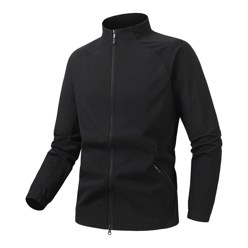 

Solid Color Zipper High Collar Fashionable Cardigan Autumn and Winter Casual Jacket Stand Collar Top 5XL чорний