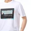 Puma Color Block Logo Printed Sports Round Neck Short Sleeve T-Shirt Men Tops White 845864-52