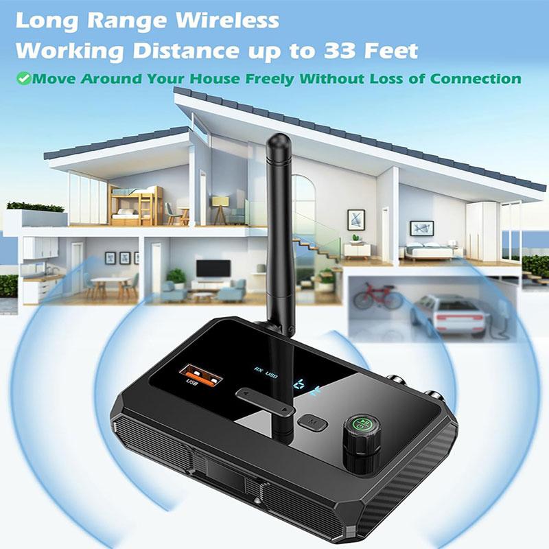 Bluetooth 5.3 Audio-Empfänger Drahtlose Unterstützung U-Disk Audio-Adapter Mit Aux 3,5 mm Cinch Optischer Anschluss Für Auto Fernseher PC Lautsprecher