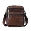 Men's Genuine Leather Vertical Crossbody Messenger Bag