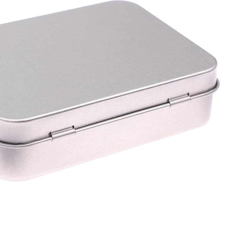 1Pc Frosted Household Iron Storage Box Metal Box Tin Plated Container Empty Hinged Lid Small Empty Storage Box