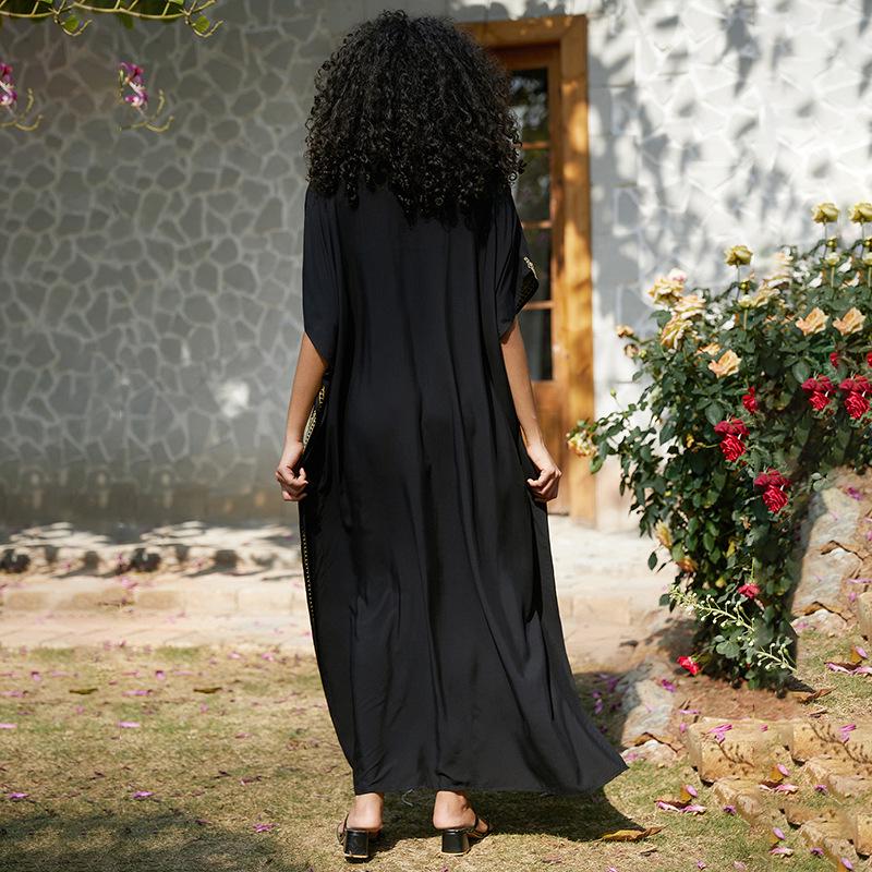 2024 Cotton Embroidered Vacation Plus Size Beach Dress Cover-up