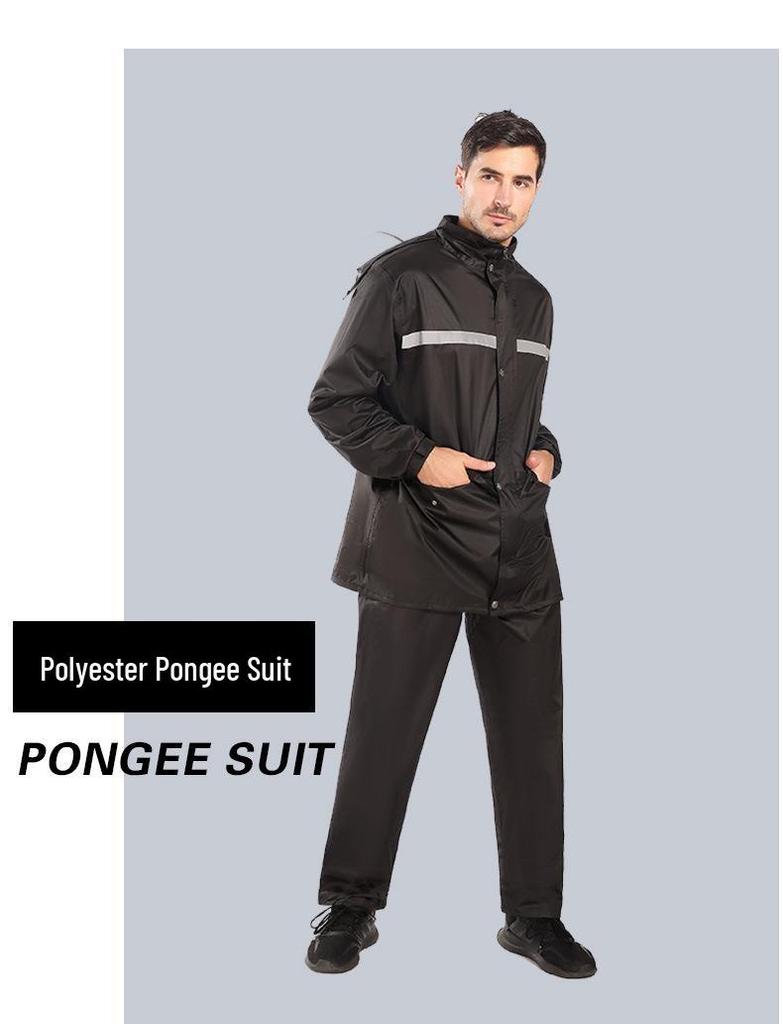 Reflective Waterproof Raincoat & Pants Set for Adults - Outdoor Protective Rainwear