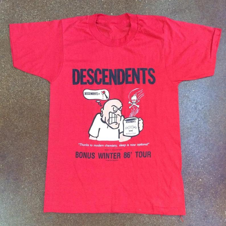 Vintage 80’s Descendents Shirt ‘Bonus Winter 1986 Tour’ Shirt LI2273 Unisex T-Shirt XXXL