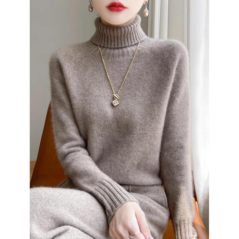 

Осенние и зимние свитера с длинным рукавом, женские модные новые свободные вязаные водолазки, женские облегающие однотонные повседневные джемперы, топ 25639 XL верблюд