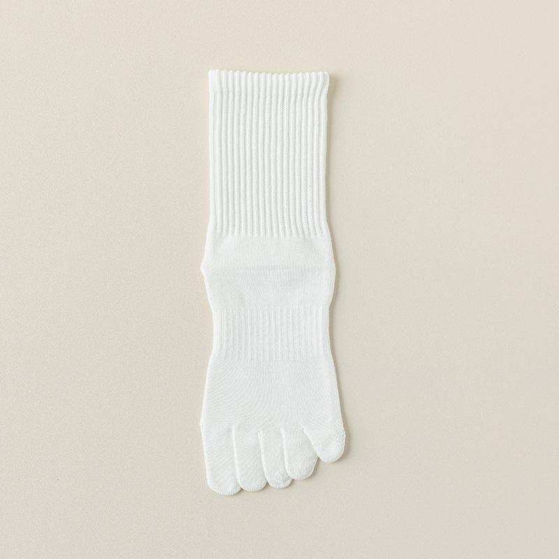 Damskie skarpetki do połowy łydki z pięcioma palcami - Jesień/Zima Czysta bawełna, Odprowadzające pot, Antybakteryjne, Nie mechacące się, Konstrukcja z rozdzielonymi palcami.