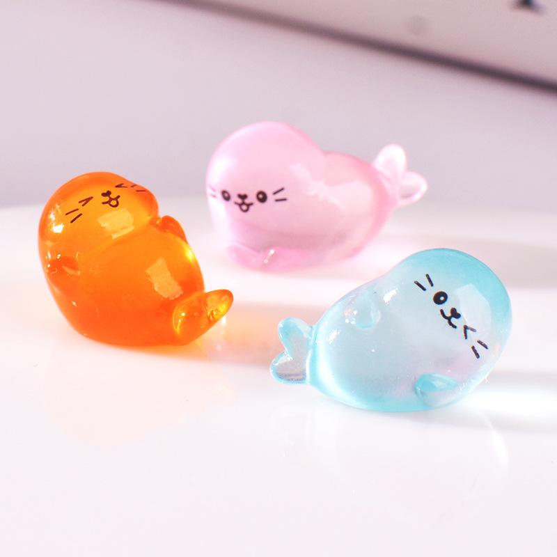 10-50pcs Mini Luminous Seal Home Decor Landscaping Resin Crafts Glowing Seals Garden Fish Tank Miniatures Ornaments Decoration
