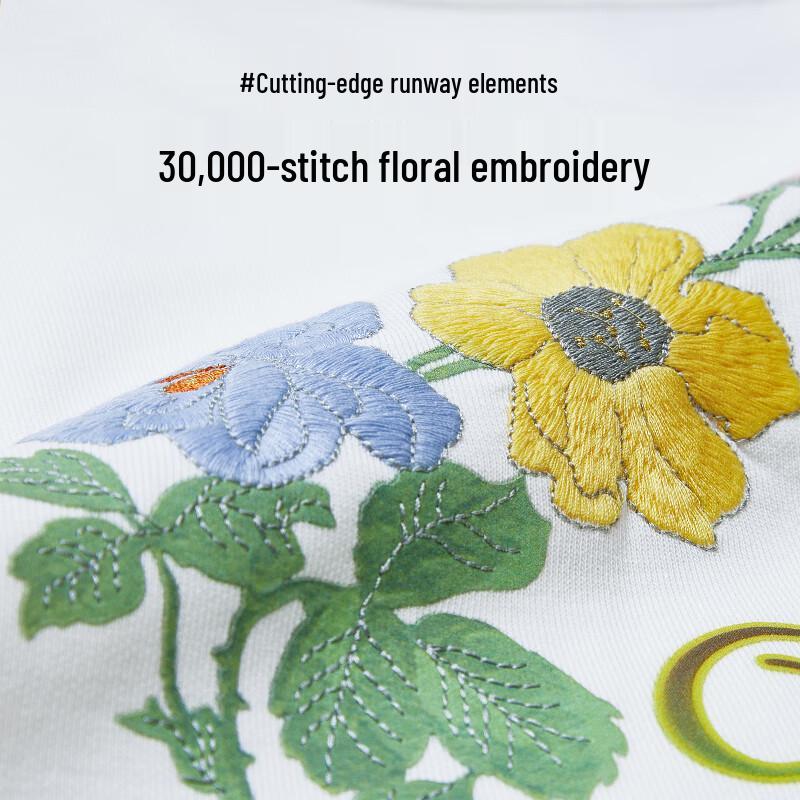 

Cabbeen Floral Embroidery Round Neck Sweatshirt 2XL