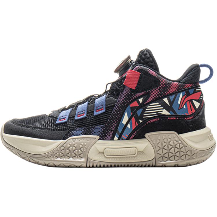 Li Ning Kids Basketball Shoes Comfortable Non-Slip Kids Sneakers Black Deep-Berry-Red YKBV058-3