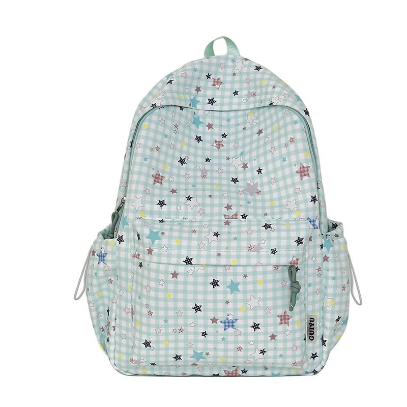 Schoolbag Korean Version of the Star-printed Backpack for Women's 1011 New Junior High School and High School Students Niche Ins Lightweight Student 
