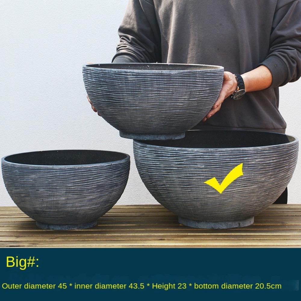 Large Bowl Planter Water Lily Pots Resin Crafted Garden Bowl Planter Simulation Water Plant Pot