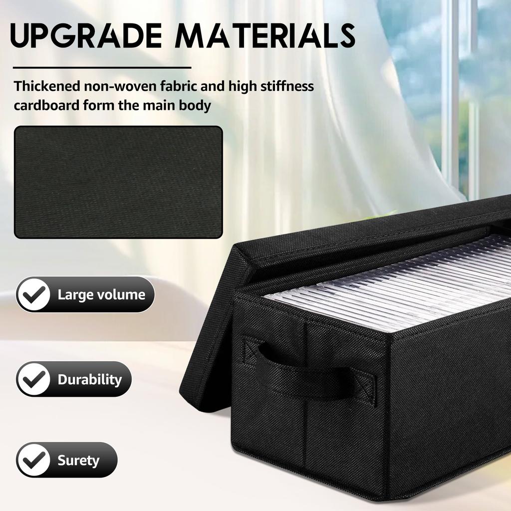 4PCS/3PCS/2PCS CD Storage Boxes Solutions Nonwoven Fabric CD Organizer Case Stackable DVD Case Holder Organizer 36x16x14cm