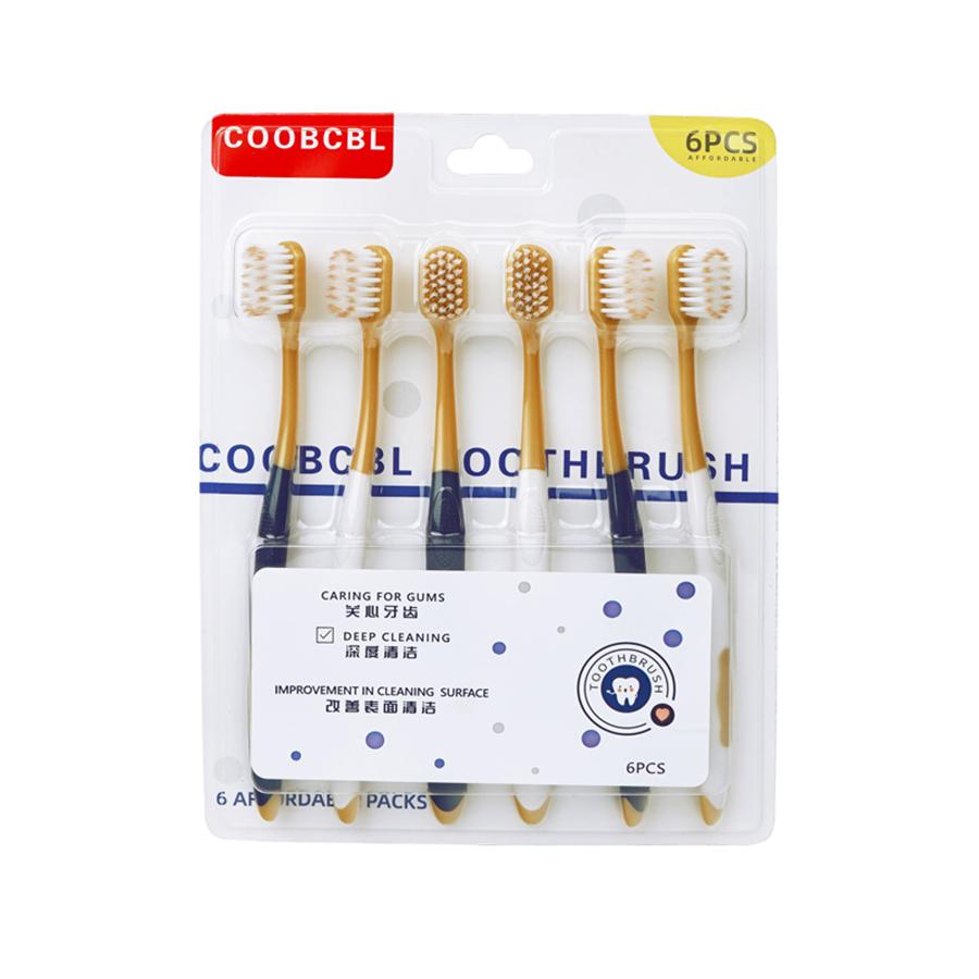 

6 шт. Зубная щетка, Взрослая бытовая зубная щетка с широкой головкой и мягкой щетиной, Для глубокой чистки зубов