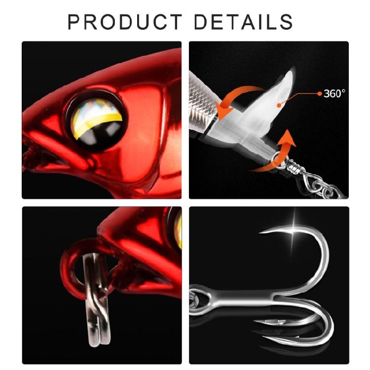 5Pcs Floating Propeller Lure Topwater Fishing Lures Hard Baits Propeller Noise Baits Outdoor Fishing Accessories