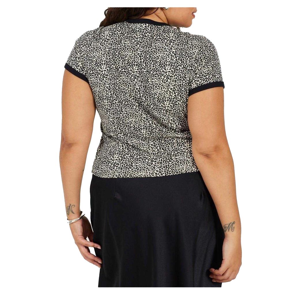 BRAVE SOUL Womens/Ladies Leopard Print Cropped Plus T-Shirt