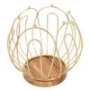 Coffee Pod Holder Basket with Wooden Base Wrought Iron Metal Wire Coffee Capsule Holder for Home Countertop Table